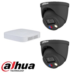 Dahua set 4-kanaals IP NVR + 2 x 4MP IP TIOC camera Zwart IP67